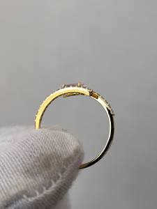 Anillo de compromiso único con dos zafiros de corte pera y ovalado, vintage, en plata de ley 925 con baño de oro de 14K. - Product Image 6