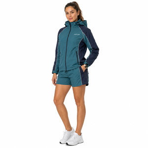 Shorts coupe-vent personnalisés pour femmes en nylon mélangé, color block, légers, avec logo personnalisé, fabricant OEM en gros - Product Image 2