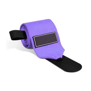 GAPE SPORTS Bandes de maintien pour poignets en polyester violet haute élasticité, unisexe, pour haltérophilie, soutien de gym, antidérapantes, réglables, avec crochet robuste - Product Image 3