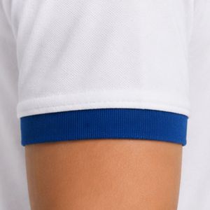 Camiseta Polo Personalizada Blanca y Azul Rey para Hombre, Manga Corta, Uniforme Casual de Golf, Marca Privada, Transpirable, Ropa al por Mayor - Product Image 3