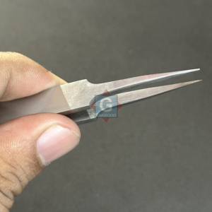 Pince à cils en acier inoxydable personnalisée avec logo Splinter, pointe pointue et affûtée pour extensions de cils - Product Image 3