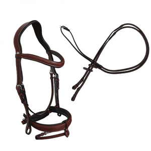 Handcrafted Leather English Style Horse Bridle with Adjustable Straps 2x3x2m Size for Riding Factory Made Model SULEMAN 0016 - Product Image 1