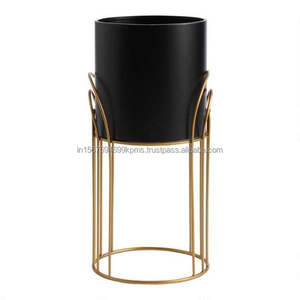 Maceta de Interior de Nuevo estilo con soporte de Base de jaula de alambre, maceta decorativa para el hogar y la Oficina de alta calidad con acabado mate negro - Product Image 5