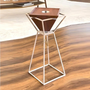 Brûleur d'encens élégant en bois et métal, design moderne et luxueux pour la décoration de la maison, parfum durable, idéal pour les cadeaux - Product Image 1