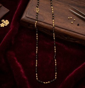 Collar de Cuentas Mala Clásico Minimalista Chapado en Oro de 22K para Mujer, Uso Diario, DIVYORO - Product Image 2