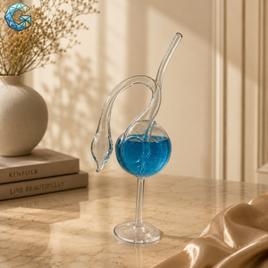 Verre à cocktail en forme de cygne transparent, fait main, hauteur 26 cm, diamètre 23 cm, durable, traditionnel, pour vin, bière, cocktails, fêtes, 101-200 ml - Product Image 3