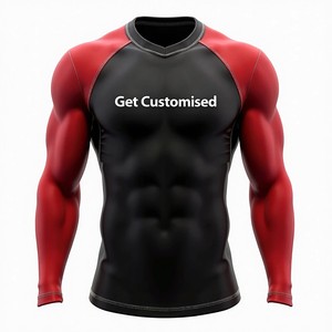 เสื้อรัดกล้ามเนื้อ GAF MMA สำหรับยิวยิตสู BJJ ผู้ชาย ทรงเข้ารูป สวมใส่สบาย ป้องกันแบคทีเรีย เป็นมิตรกับสิ่งแวดล้อม น้ำหนักเบา เหมาะสำหรับคิกบ็อกซิ่ง - Product Image 5