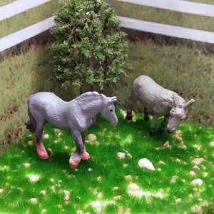 Vente chaude Miniature PVC Meubles Jouets Simulation Animaux Mettant En vedette Cheval Âne Cochon Chèvre Coq - Product Image 4
