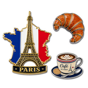 Aimants de réfrigérateur en métal personnalisés en gros avec design de drapeau émaillé, badge magnétique souvenir pour cadeaux promotionnels - Product Image 2