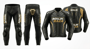 Combinaison de moto en cuir 2 pièces pour homme Malik Raza – Veste et pantalon respirants toutes saisons - Product Image 3