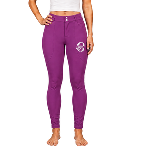 Leggings de Equitación Color Morado para Mujer, Pantalones de Montar a Caballo de Cintura Alta, Pantalones de Entrenamiento Elásticos, Ropa de Equitación Profesional - Product Image 1