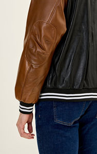 Chaqueta universitaria de lana de alta calidad con logotipo personalizado para hombre, tipo bomber, con cierre de botones, bolsillos y letras estilo Letterman, para béisbol. - Product Image 5