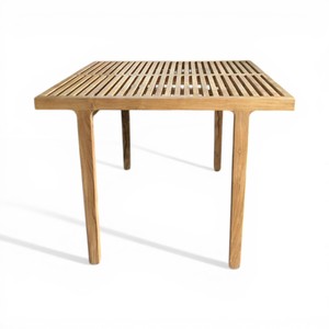 Mesa de Comedor Cuadrada de Madera de Teca Sólida Sostenible, Resistente a los Rayos UV, Impermeable, Resistente a la Intemperie, Muebles de Jardín para Patio Exterior - Product Image 2