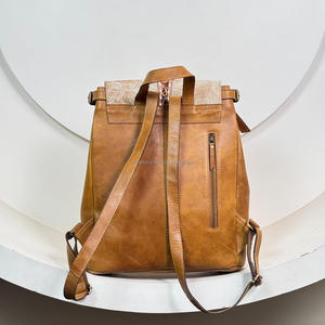 Mochila de diseñador de alta calidad para mujer, mochila de viaje de gran capacidad para ordenador portátil, mochila de transporte oculta de cuero de vaca mecanizada a mano - Product Image 5