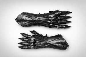 Guantes de Acero Medievales, Guantes de Armadura con Recubrimiento de Níquel Negro, Estilo Gótico, Artesanía en Metal Fundido, Accesorio para Disfraz de Halloween - Product Image 2