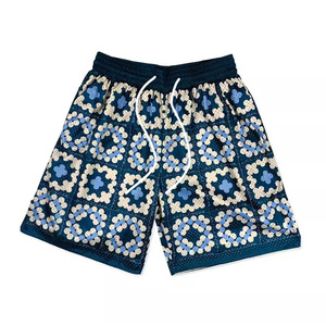 <b>Men</b> Front Logo <b>Quick</b> <b>Dry</b> Mid Waist Drawstring Casual Breathable Board <b>Shorts</b> Light Blue for - Product Image 2