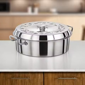 Casserole en acier inoxydable 24 cm avec couvercle, finition polie durable, design minimaliste écologique, lavage à la main uniquement, compatible induction - Product Image 1
