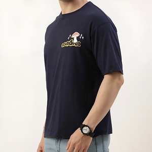 เสื้อยืดคุณภาพสูงขายส่ง 100% ผ้าฝ้าย สำหรับผู้ชาย เสื้อยืดเรียบๆ สกรีนลาย DTG ตามสั่ง ไซส์ใหญ่ สีดำ - Product Image 1
