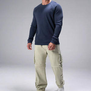 Men's Crewneck Sweatshirt Casual Long Sleeve Geometric <b>Textured</b> Waffle Knit Fashion Pullover Shirt - Product Image 4