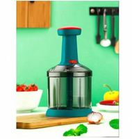 Premium 1000ml Handmatige Push Chopper van Plastic voor Groenten & Fruit, met Roestvrijstalen Messen en Kloofunctie, Gemakkelijk te Reinigen
