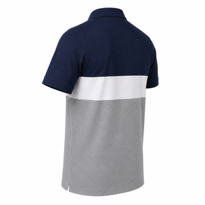Chemise Homme Unie à Manches Courtes Tricotée Décontractée Séchage Rapide Respirante Coupe Classique Été Bleu Marine Blanc Gris Contrastant - Product Image 6