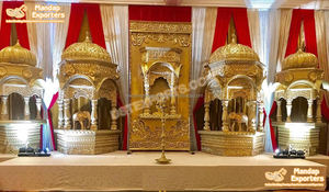 Modernos Pilares Dorados de Fibra de Vidrio para Decoración de Ceremonias Haldi, Pilares Kalash para Bodas del Sur de la India, Entrada para Bodas de Sri Lanka - Product Image 5