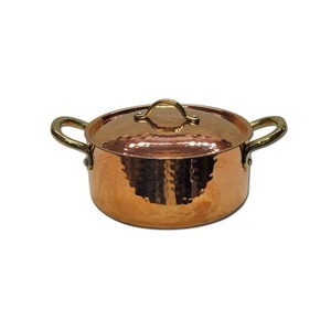 Cacerola Premium de Cobre Puro con Borde Acampanado y Asas de Latón Fundido para Comidas Elegantes y Decoración de Resorts - Product Image 4