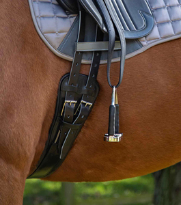 Professionnel de haute qualité fait à la main en cuir noir circonférence équestre confortable doux rembourré cheval gaufre armure néoprène Dressage - Product Image 6