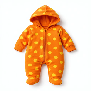ชุดรอมเปอร์เด็กอ่อนแบบมีฮู้ด ผ้าฝ้าย 100% ปรับแต่งได้ ใส่ได้ทั้งเด็กชายและเด็กหญิง เนื้อผ้านุ่ม ระบายอากาศดี เป็นมิตรกับสิ่งแวดล้อม ใส่ได้ทุกฤดู ความยาวครึ่งน่อง สำหรับเด็กแรกเกิด ให้ความอบอุ่นสบาย - Product Image 1