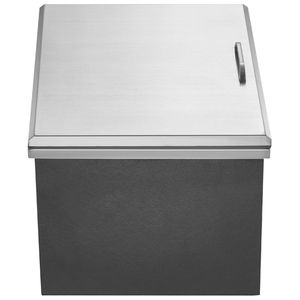 Seau à glace commercial en acier inoxydable de 40 qt, glacière à glace pilée de 20"L x 16"W x 13"H avec couvercle à charnière pour usage en cuisine extérieure - Product Image 4