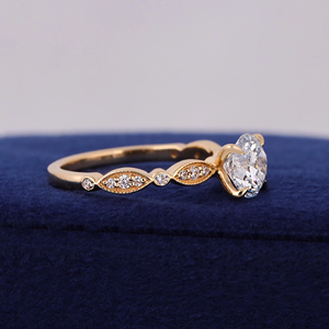 Classic Round Brilliant Cut Diamond Engagement Ring white Gold Prong Setting Women's Fine Jewelry - Product Image 3