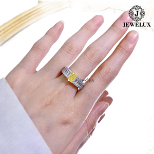 Bague Cocktail Homme Jewelux en Argent 925 Plaqué Rhodium de Qualité Supérieure avec Pavé de Diamants Motif Signe Dollar Style Hip-Hop - Product Image 4