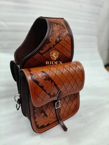 Premium Quality Leather Western Hand Tooled Saddle Bag For Horse Available At Competitive Price - Product Image 1