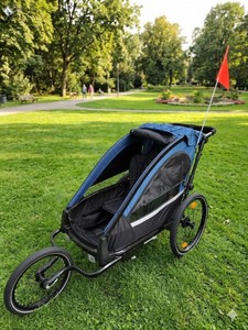 3 in 1 Single Seat Kids Aluminum Alloy <b>Frame</b> Stroller/Trailer/Jogger 600D water-resistant Fabric Lightweight EVA Swivel Wheel - Product Image 3
