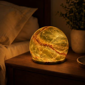 Lampe sphérique artisanale en onyx vert naturel, constellations du zodiaque, veilleuse, vente en gros, logo personnalisé, décoration astrologique - Product Image 2