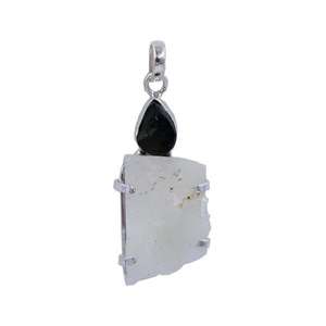 925 argent fantaisie Moldavite et libyen Tektite pendentif en pierres précieuses accessoire de bijoux à la mode - Product Image 1