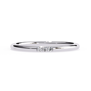 Bague en or blanc pour femme avec 3 diamants ronds taille brillant naturels certifiés GIA, style classique de fiançailles - Product Image 1