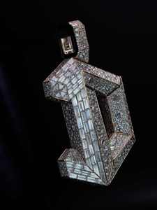 Luxury Unisex Moissanite Diamond D Letter <b>Pendant</b> 925 Sterling Silver 10k <b>Solid</b> Yellow <b>Gold</b> Fully Iced Customizable Hip Hop - Product Image 4