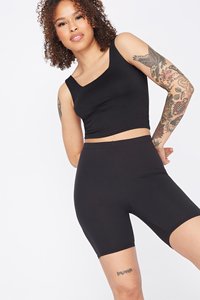 Ensemble de vêtements de sport pour femmes, blanc, imprimé, 2 pièces, haut court, short au-dessus du genou, sportif, gym, yoga, respirant, tricoté, spandex, polyester - Product Image 3