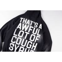 Sweat à capuche ample et décontracté pour homme, style streetwear, imprimé crâne 'That's a Awful Lot of Cough Syrup', grammage lourd 450g, vente en gros