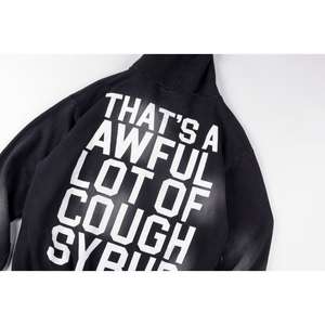 Sudadera con capucha informal holgada de 450 g con estampado de calavera y diseño de jarabe para la tos, estilo urbano, para hombre, venta al por mayor - Product Image 3