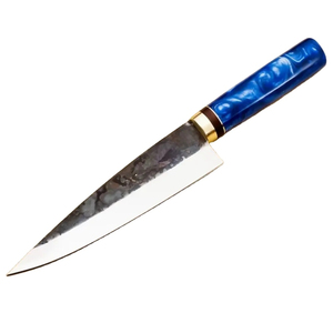 Burraq Ecommerce Japanese Chef Knife Carbon Steel 8-inch Wood Handle Leather Sheath Hand Forged Blade Handmade 3.0mm Thickness - Product Image 6