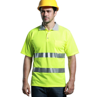 Camiseta Polo de Seguridad de Poliéster, Ropa de Trabajo de Alta Visibilidad Personalizada, Manga Corta, Secado Rápido, Reflectante y Transpirable