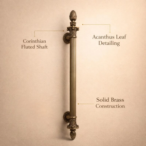 Corinthian Crest Modern Door <b>Handle</b> Antique Gold Finish Brass Luxury Decorative Pull Premium Interior Exterior Door Hardware - Product Image 5