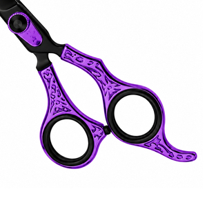 Tijeras de Peluquería Profesionales de Alta Calidad, 6 Pulgadas, Color Negro y Morado, Acero Inoxidable, Ligeras, MOQ Bajo, OEM - Product Image 4