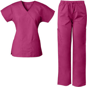Ensemble de blouses médicales zippées tendance, doux et extensible, uniforme d'infirmière pour hôpital, disponible en plusieurs couleurs et motifs, vente en gros - Product Image 1