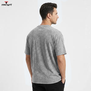 T-shirt streetwear de haute qualité à col rond, délavé à l'acide, vente en gros, prix abordable, t-shirt vierge personnalisé pour homme - Product Image 5