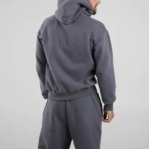 Chándal con Capucha para Hombre en Gris y Blanco con Bloques de Color, Sudadera con Cremallera Completa y Bolsillos Laterales, Ropa Casual de Otoño - Product Image 6