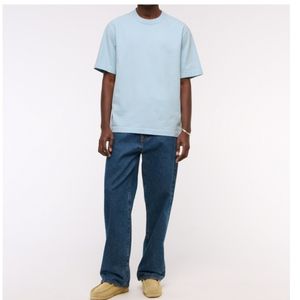 T-shirt en coton uni pour homme, coupe ample et décontractée, col rond, manches courtes, style décontracté, streetwear, personnalisable OEM ODM, vente en gros - Product Image 2