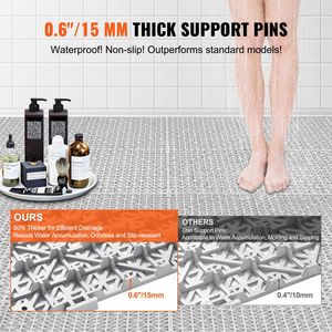 Tappetini Modulari a Incastro 12 Pezzi 30x30 cm in PVC Morbido, Tappeti Drenanti Antiscivolo a Incastro per Pavimenti in Plastica - Product Image 2